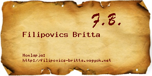 Filipovics Britta névjegykártya